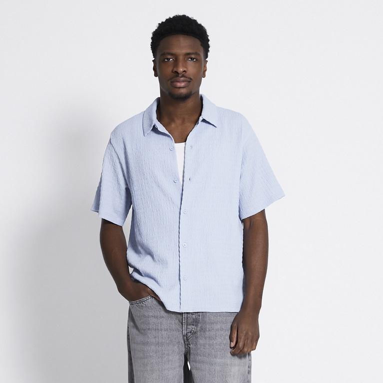 Short sleeve shirt "Steven Structure" Light blue